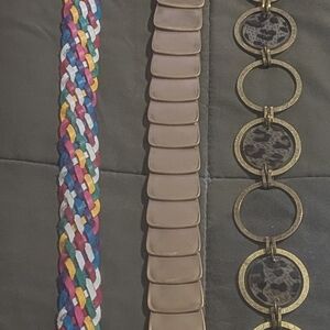 Colorful Braided, Brown, and Leopard Print Belts
